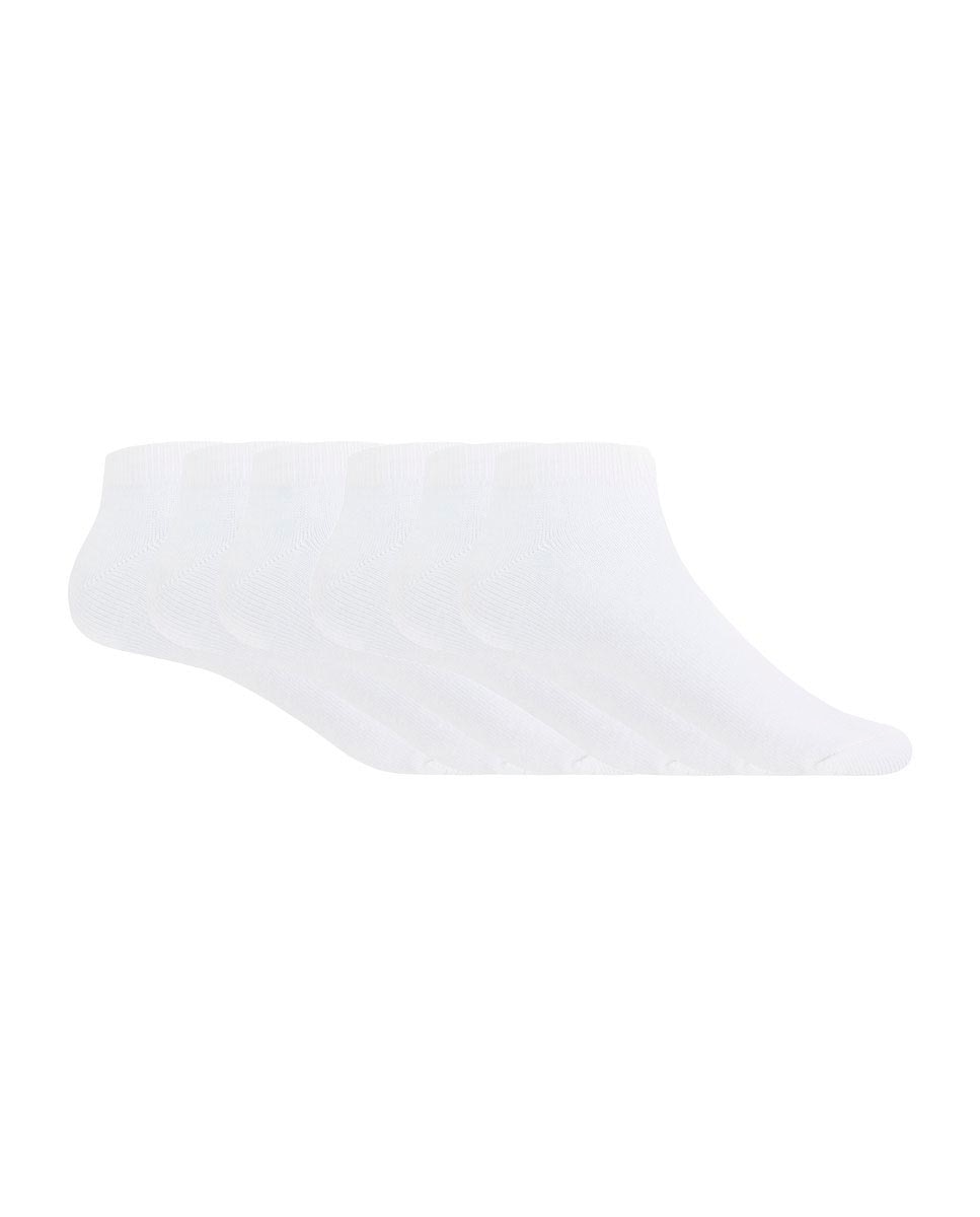 Pack de 6 Pares de Meias de Algodão Basix Lisas Branco-1