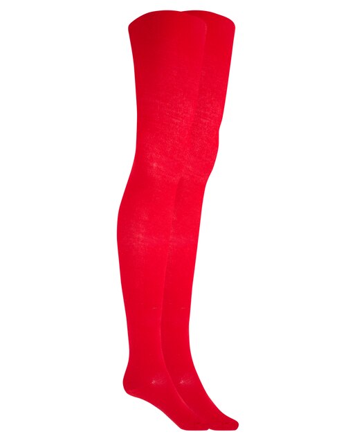 Pack de 4 collants de menina lisos de cor vermelha