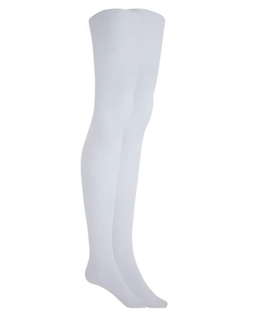 Pack de 4 collants de menina lisos de cor branca