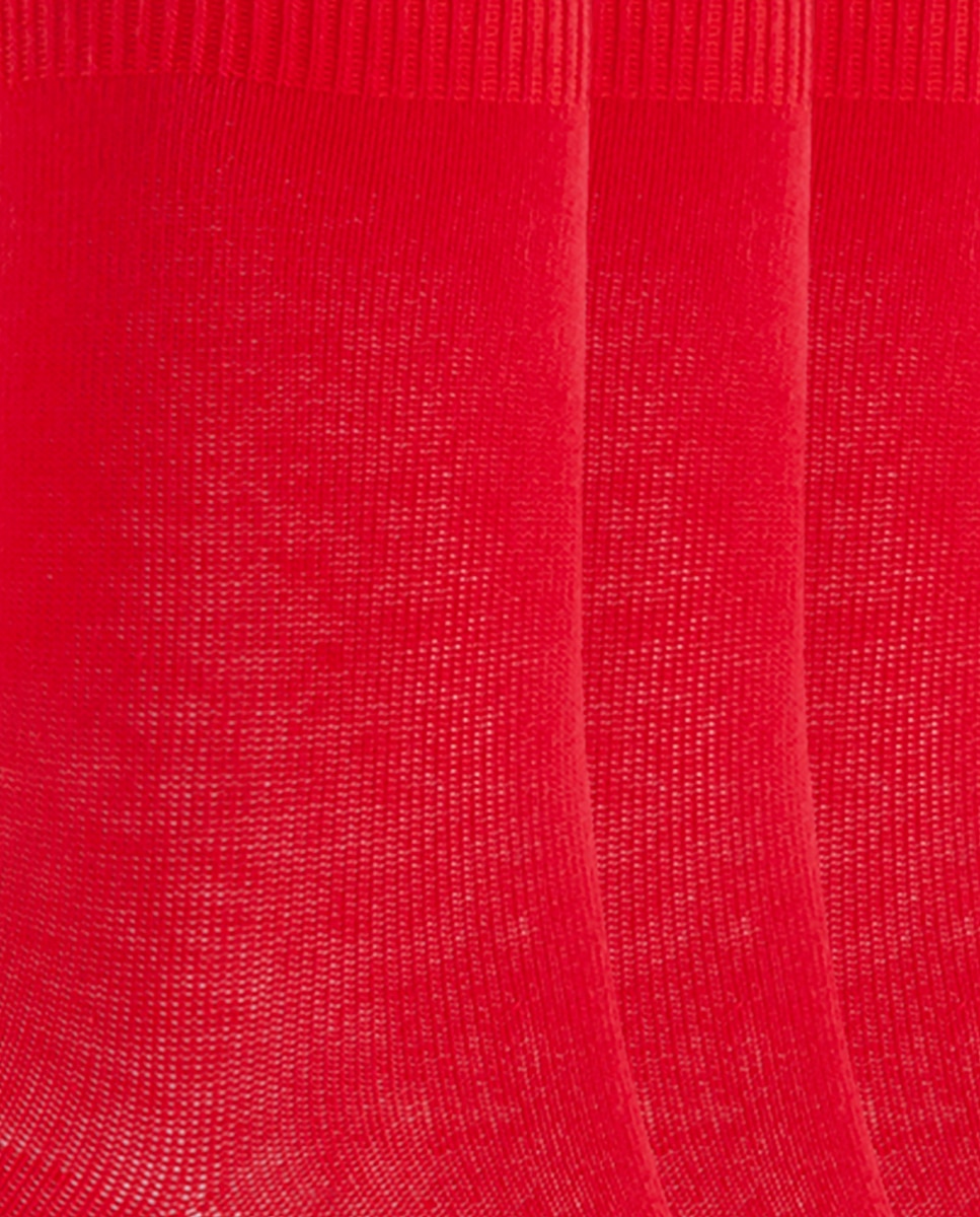 Pack de 6 Pares de Meias Lisas de Algodão Basix Vermelho-2
