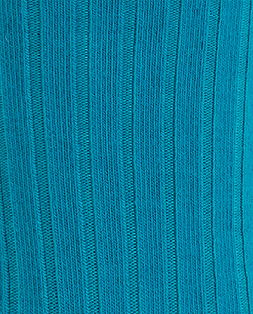 Pack de 2 Pares de Meias de Bambu Canelado com Punho Não Aperta Azul-turquesa-2