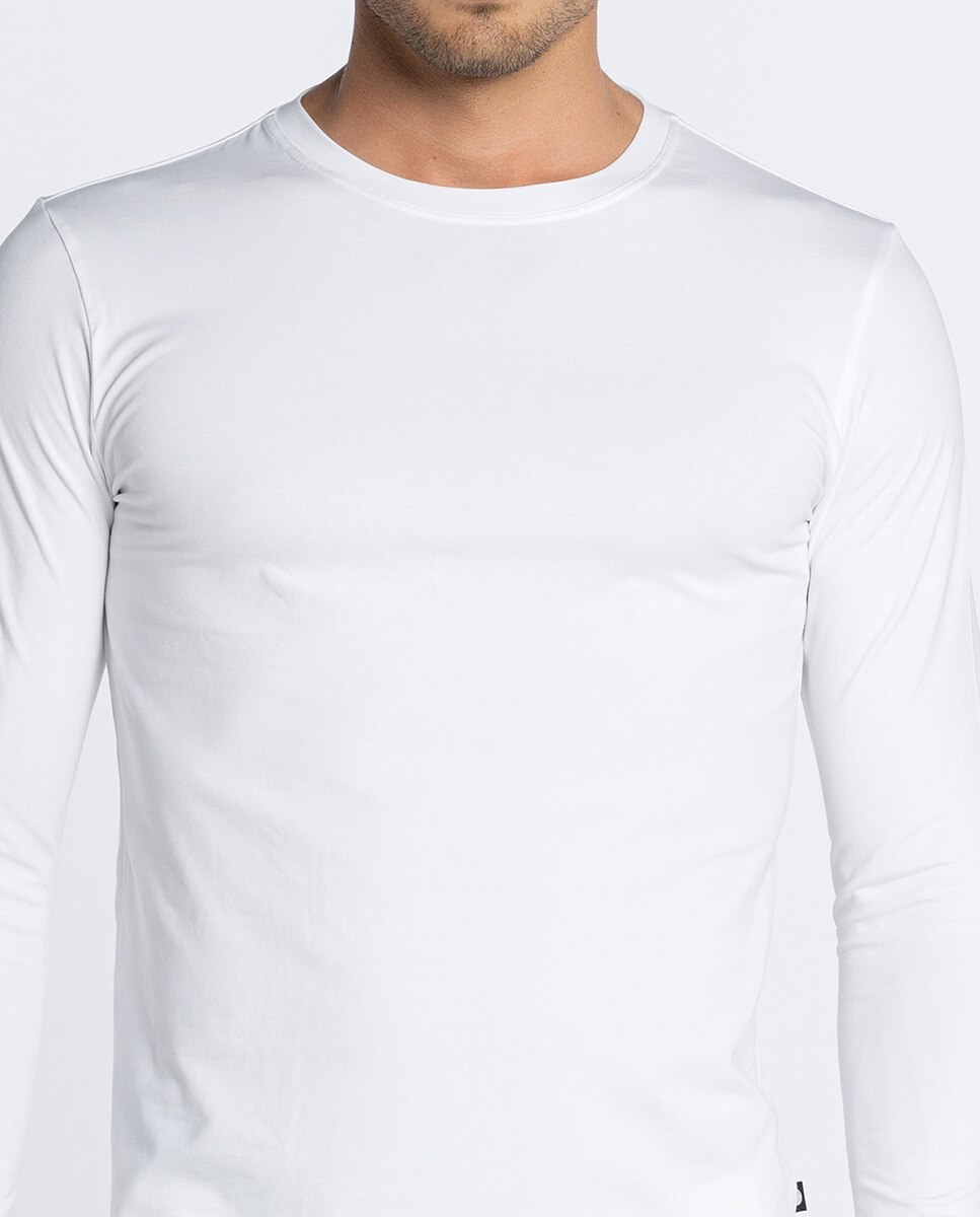 T-shirt de Manga Comprida Branco-3