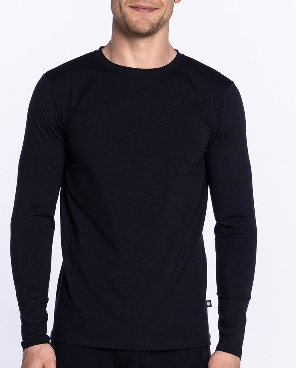 T-shirt de Manga Comprida Preto-1