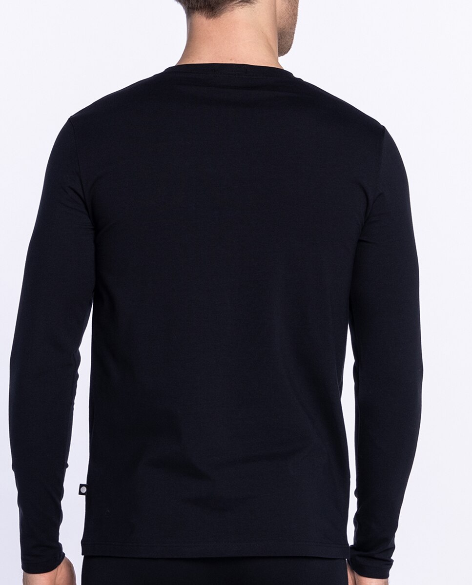 T-shirt de Manga Comprida Preto-2