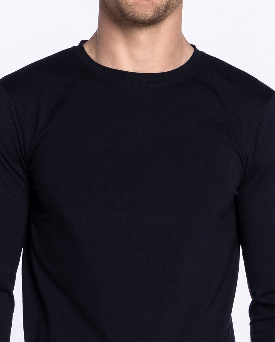 T-shirt de Manga Comprida Preto-3