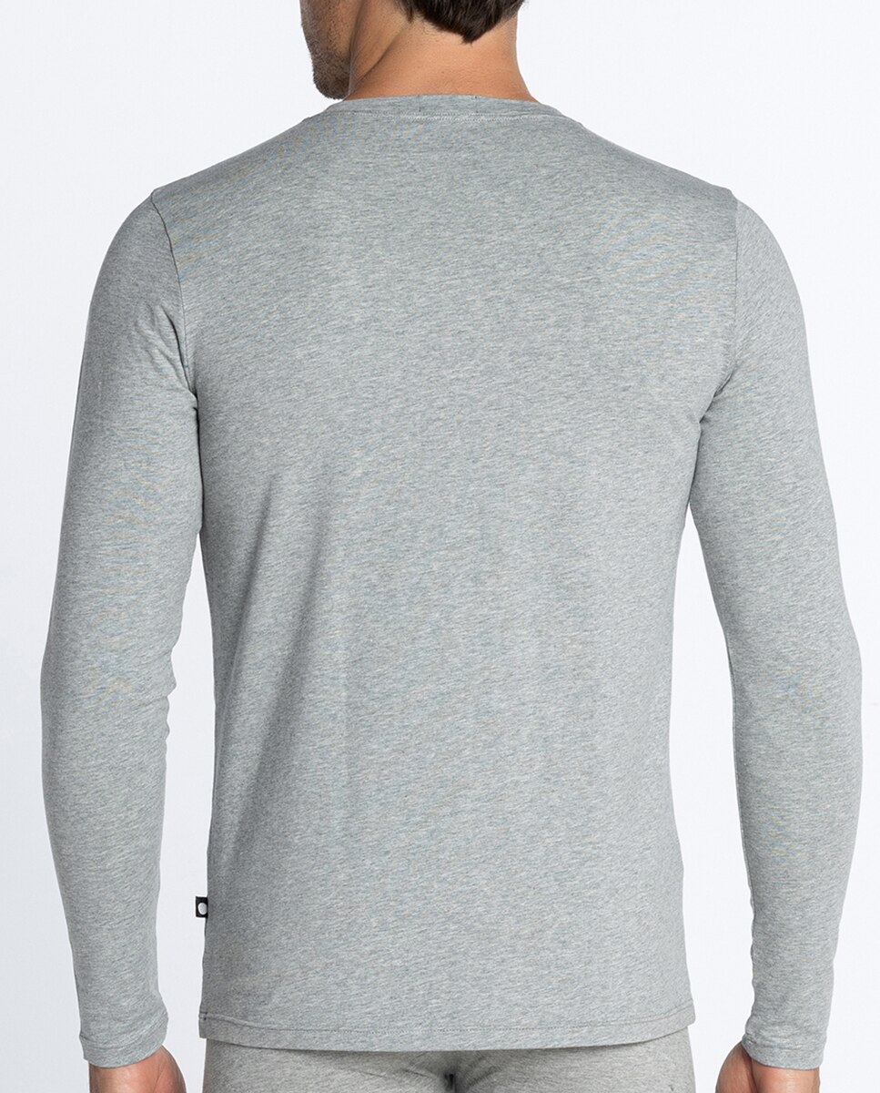 T-shirt de Manga Comprida Cinzento-2