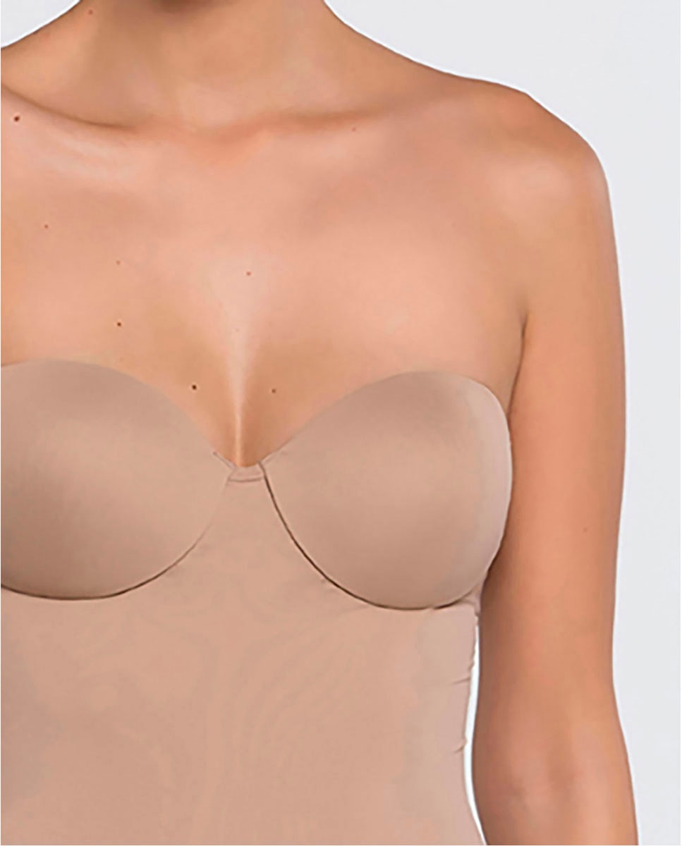 Body sem Alças com Aros e Foam e Tipo Tanga Bege-3