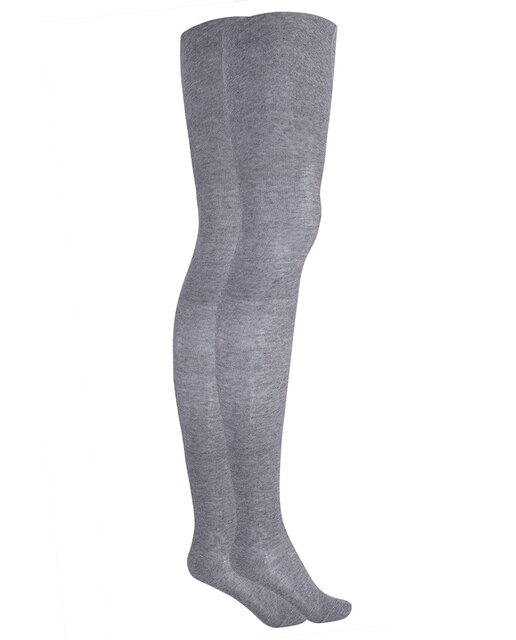 Pack de 4 collants de menina lisos de cor cinzenta