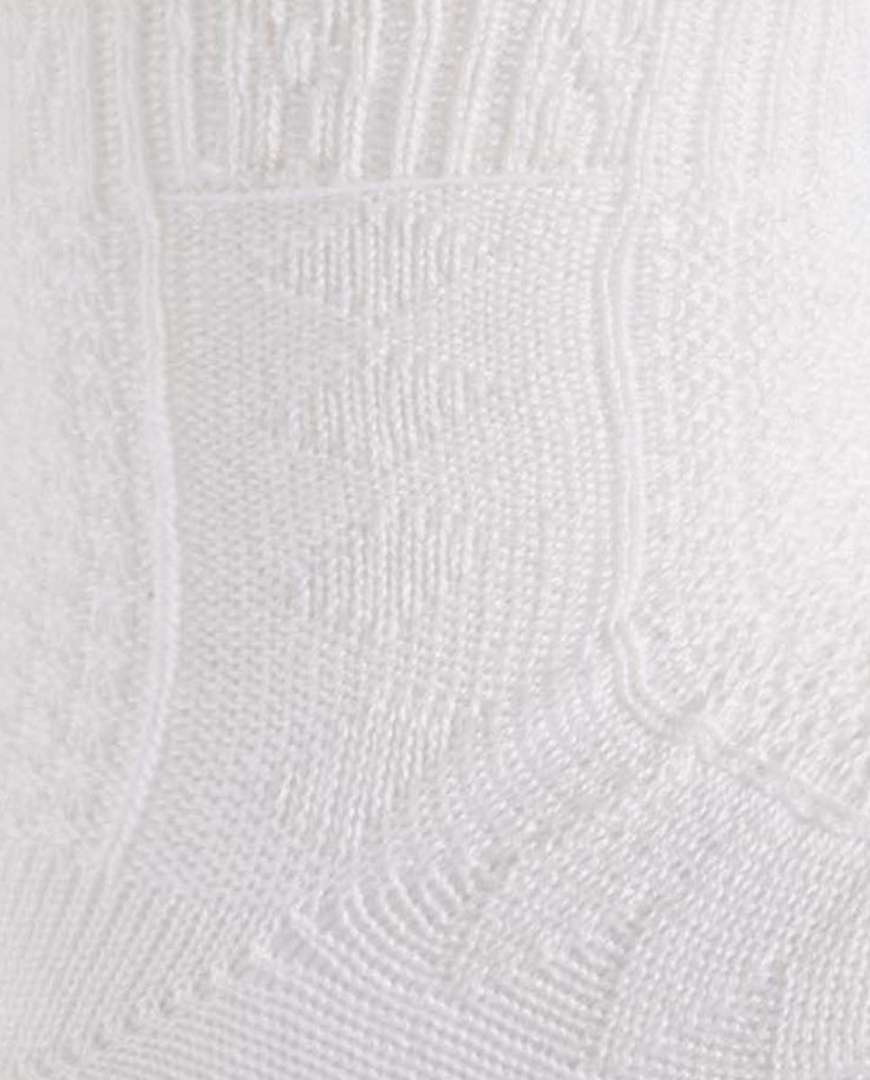 Pack de 3 Pares de Meias Para Bebé em Algodão Mercerizado Perfurado e Liso Cru-2