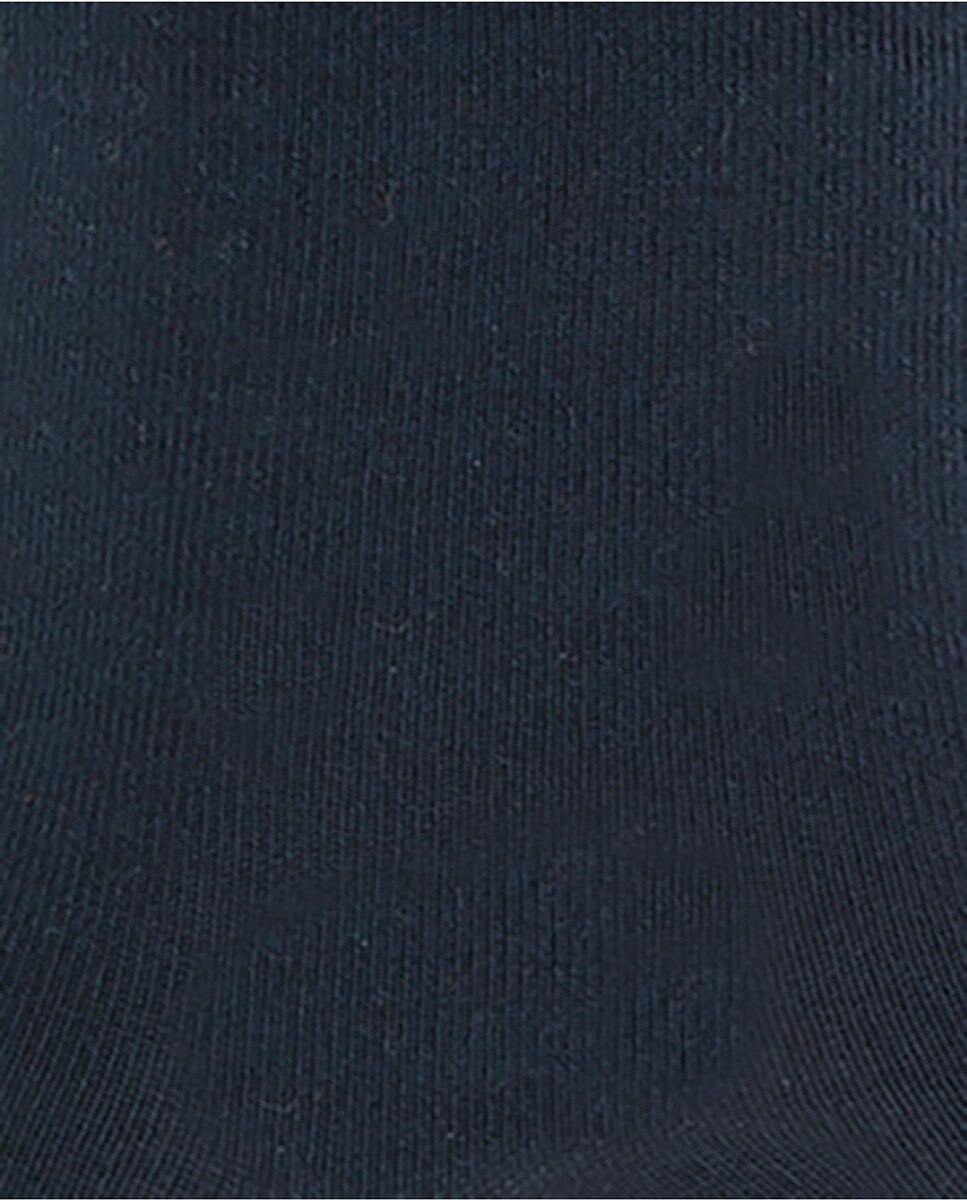 Pack de 3 Pares de Meias de Algodão Mercerizado Lisas com Punho Roulé Azul-marinho-2