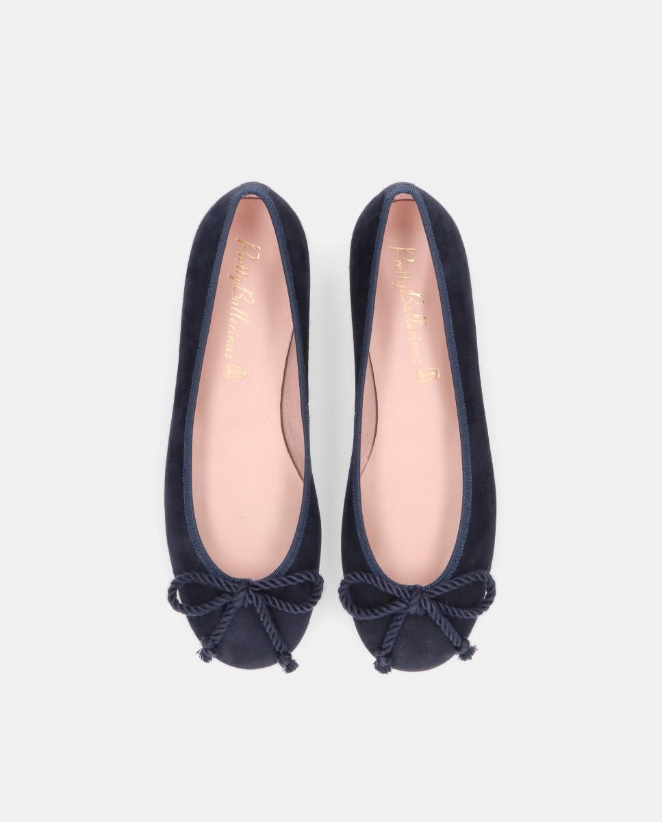 Sabrinas Rasas Rosario em Camurça Suave Azul-marinho-3