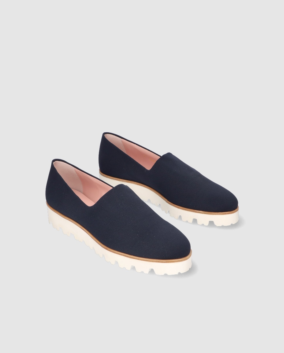 Mocassins Rasos Charlize em Tecido Elástico Transpirável Preto-2