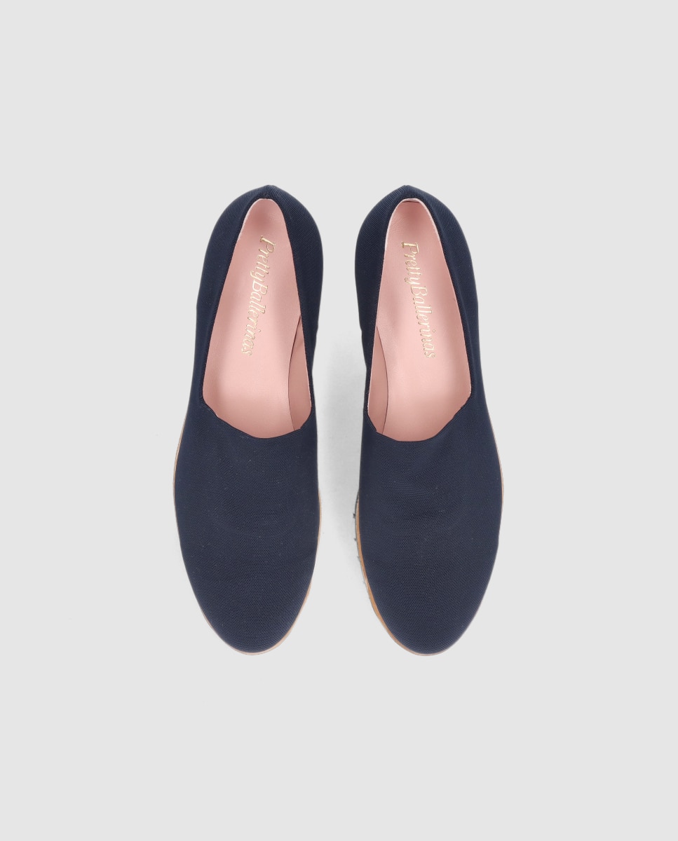 Mocassins Rasos Charlize em Tecido Elástico Transpirável Preto-3