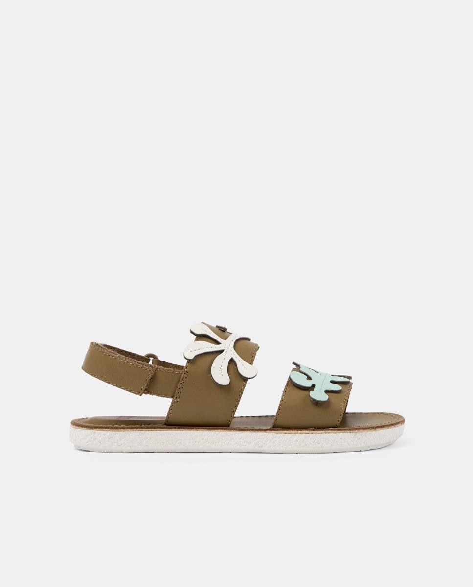 Sandálias Fechadas Infantil de Pele com Duas Tiras - Castanho Camper Castanho-1