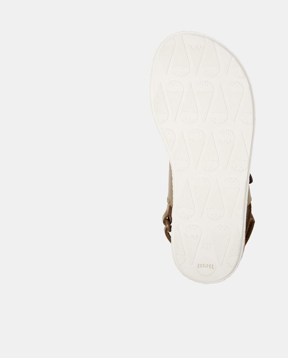 Sandálias Fechadas Infantil de Pele com Duas Tiras - Castanho Camper Castanho-5