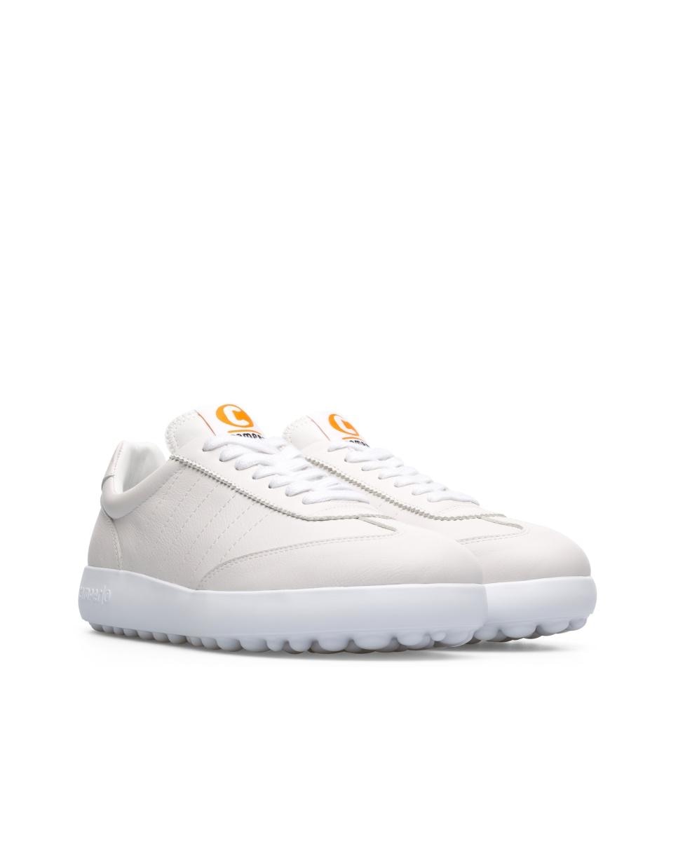 Sapatilhas de Pele Pelotas Xlf Lisas com Atacadores Branco-2