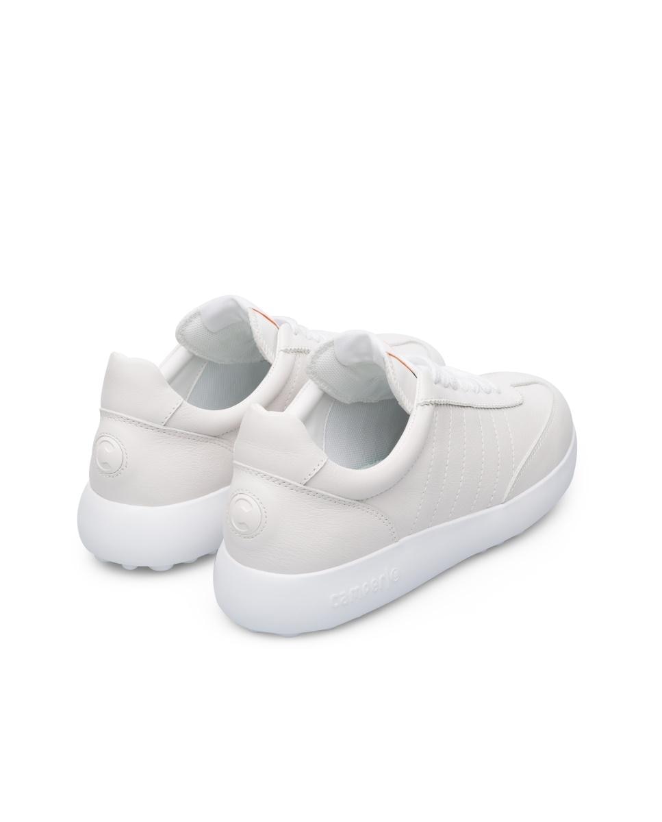Sapatilhas de Pele Pelotas Xlf Lisas com Atacadores Branco-4