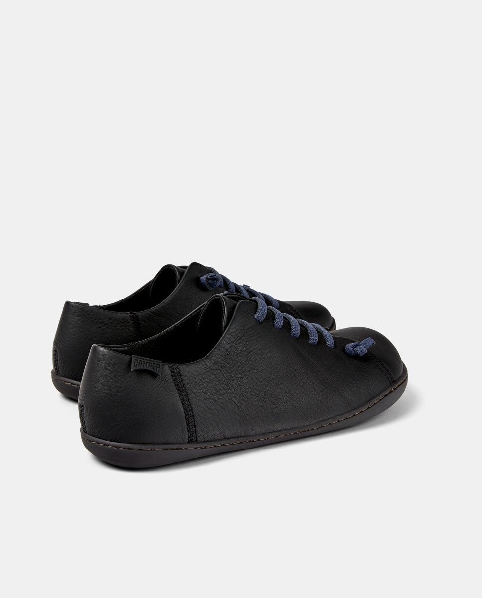 Sapatos de Cordões Peu Cami de Pele Lisos Preto-4