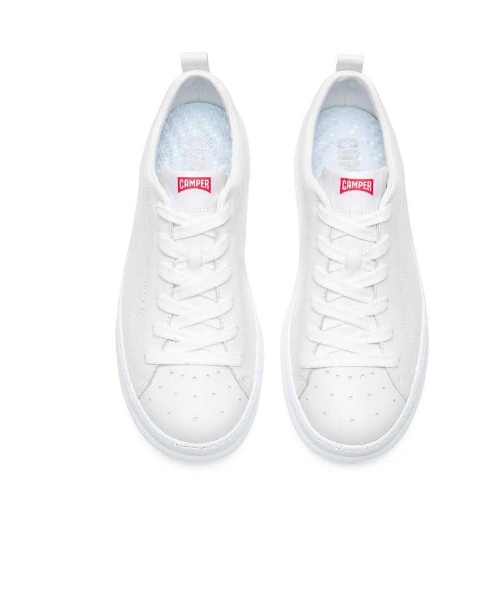 Sapatilhas de Pele Runner Four Lisas com Atacadores Branco-3
