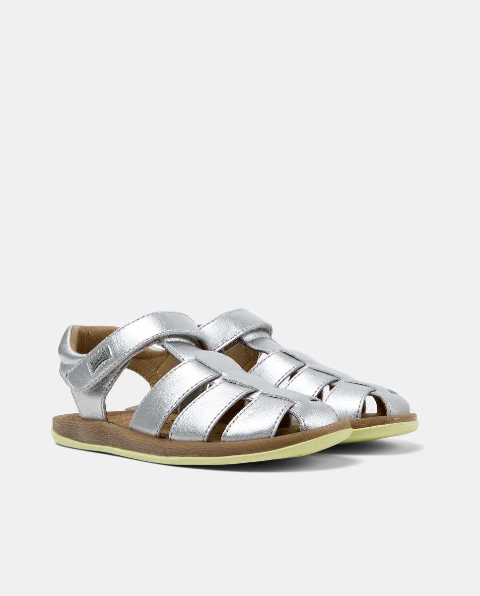 Sandálias Infantil Bicho Ajustáveis com Velcro Prata-5