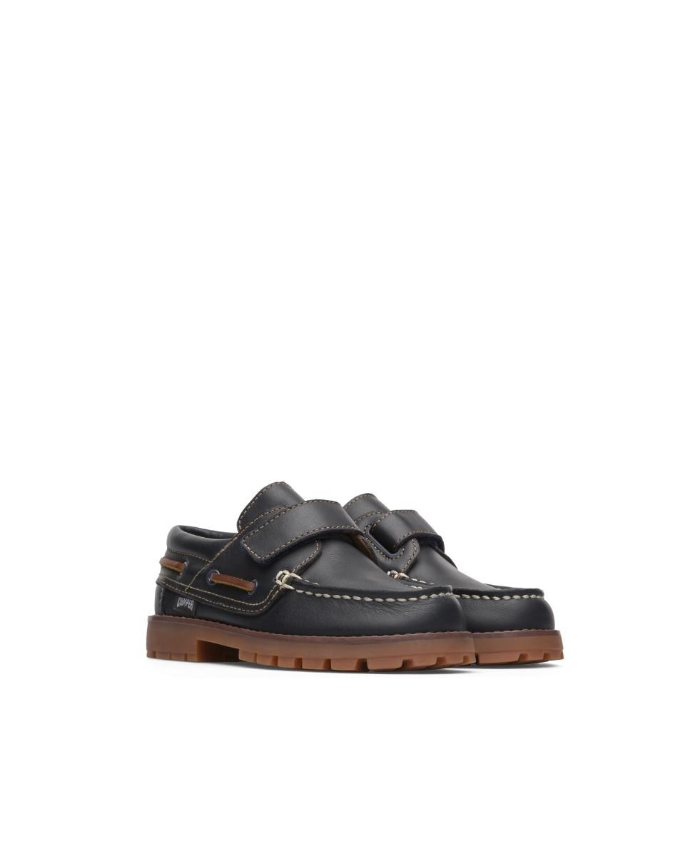 Sapatos Náuticos Infantil Compas de Pele com Velcro Camper Azul-marinho-2