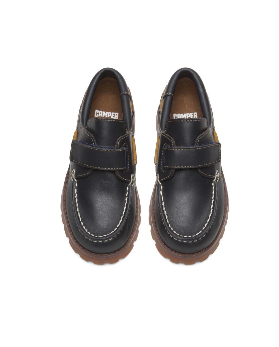Sapatos Náuticos Infantil Compas de Pele com Velcro Camper Azul-marinho-3