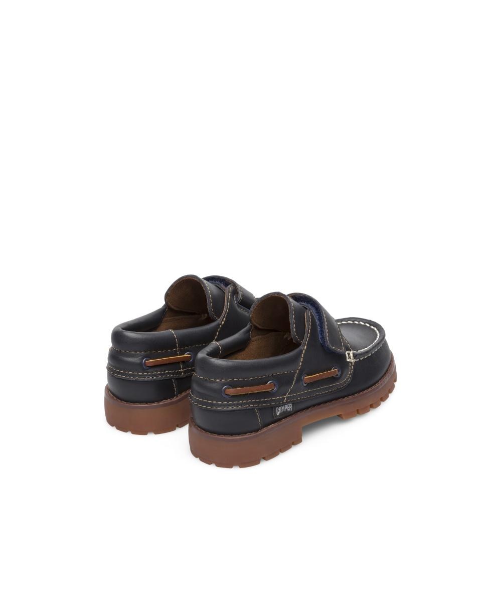 Sapatos Náuticos Infantil Compas de Pele com Velcro Camper Azul-marinho-4