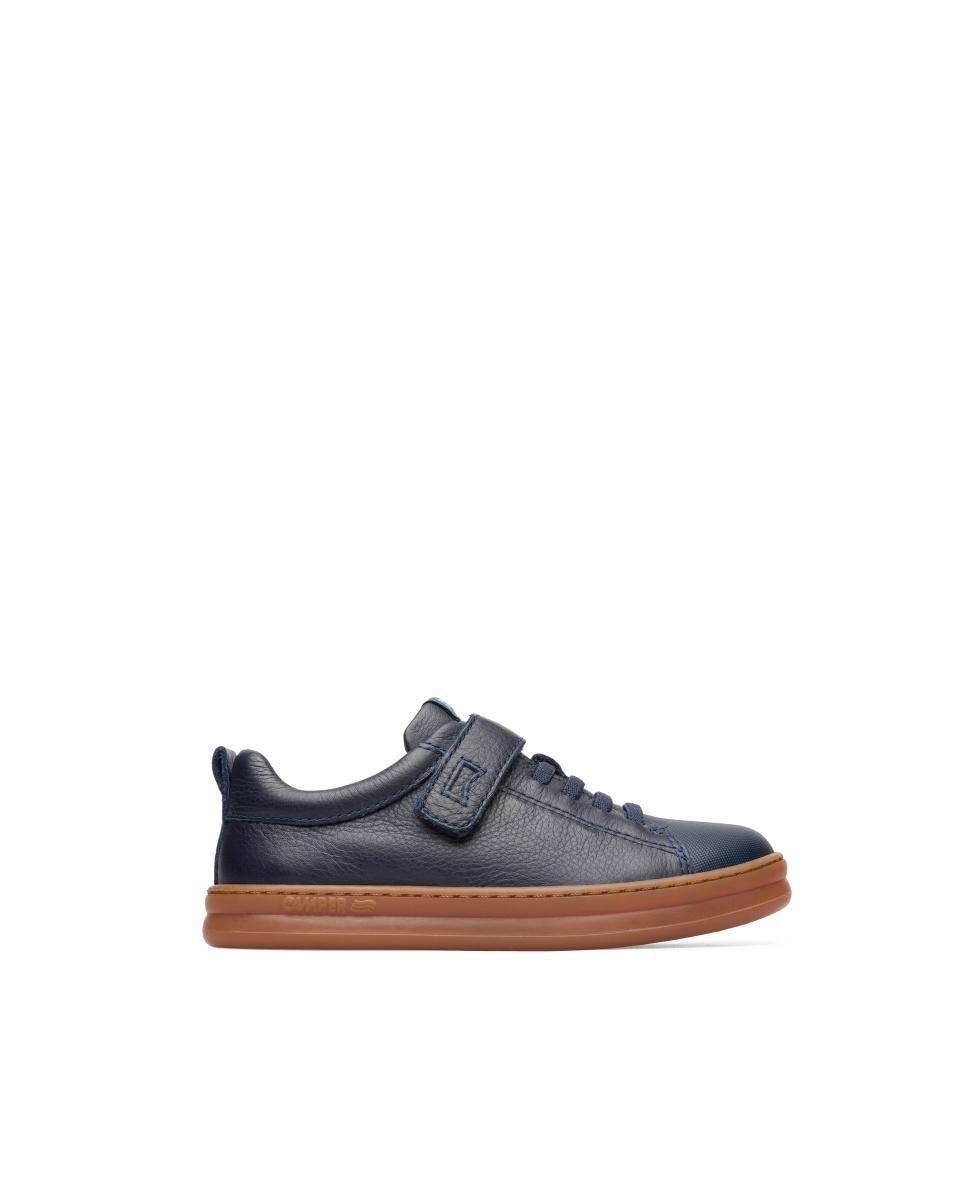 Sapatilhas de Pele Runner Four Lisas com Velcro Camper Azul-marinho-1