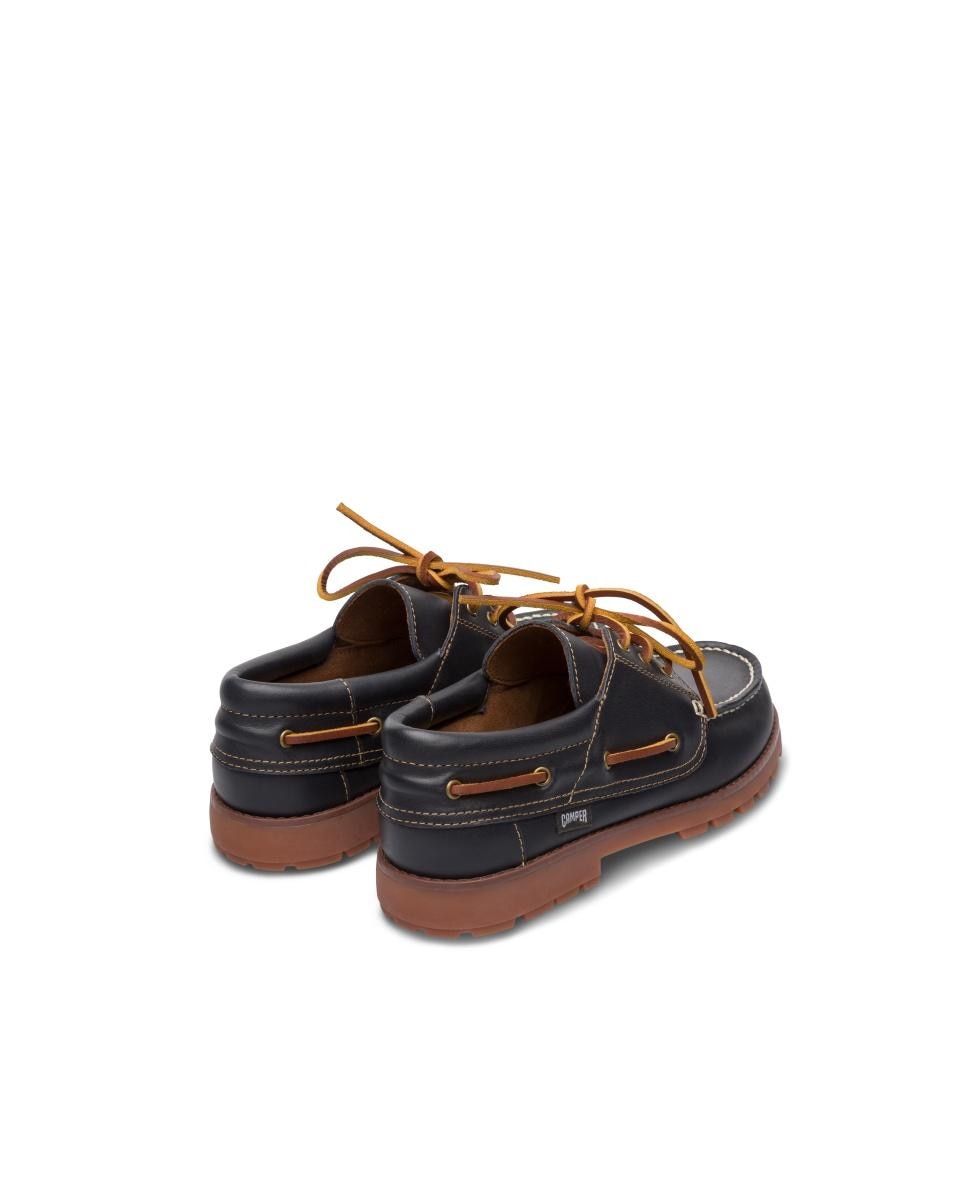 Náuticos Infantil Compas de Pele com Cordões Camper Azul-marinho-4