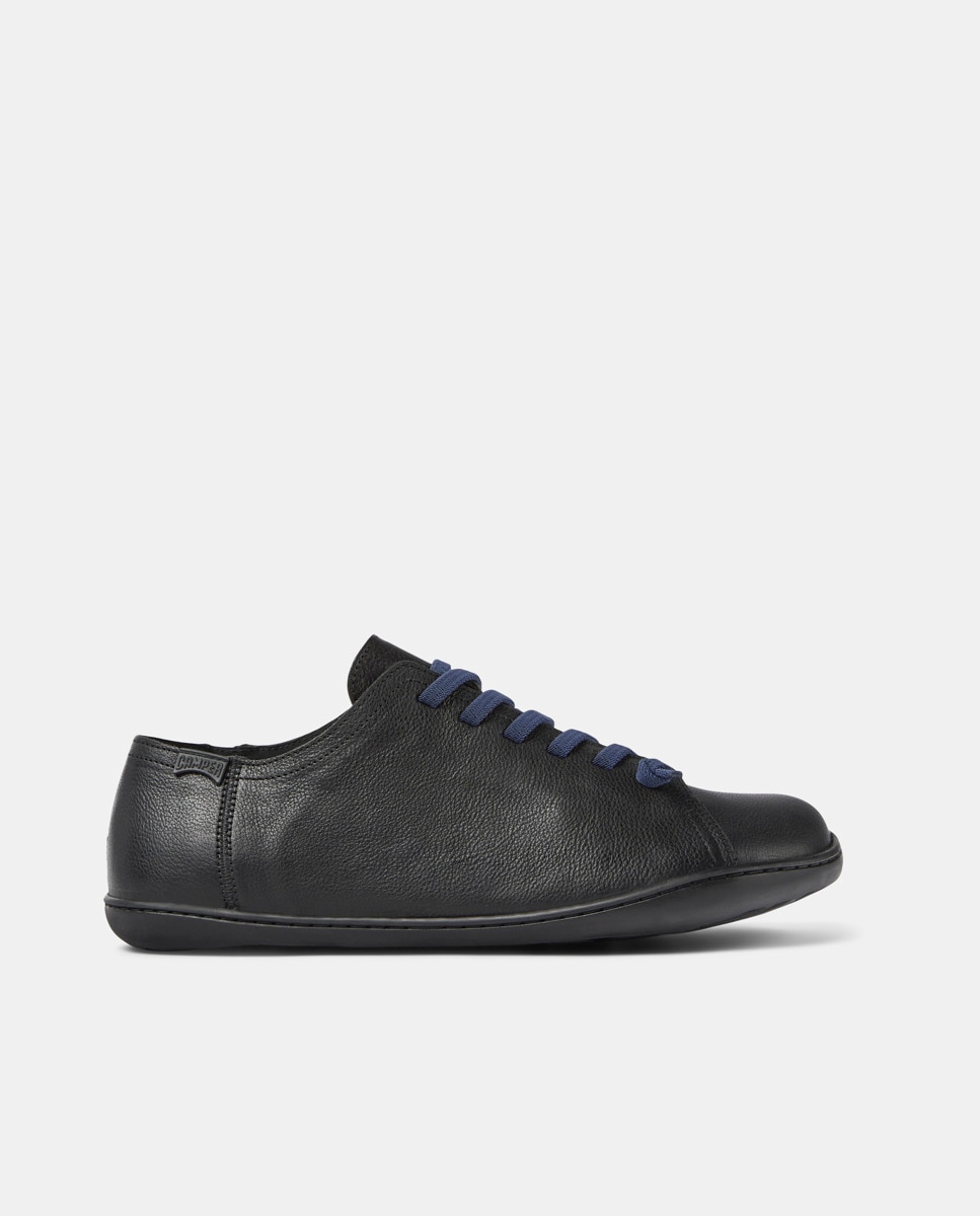Sapatos de Cordões Peu Cami de Pele Lisos Preto-1