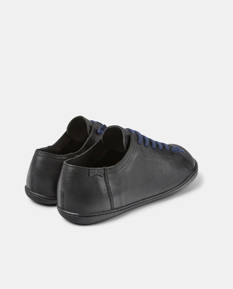 Sapatos de Cordões Peu Cami de Pele Lisos Preto-4