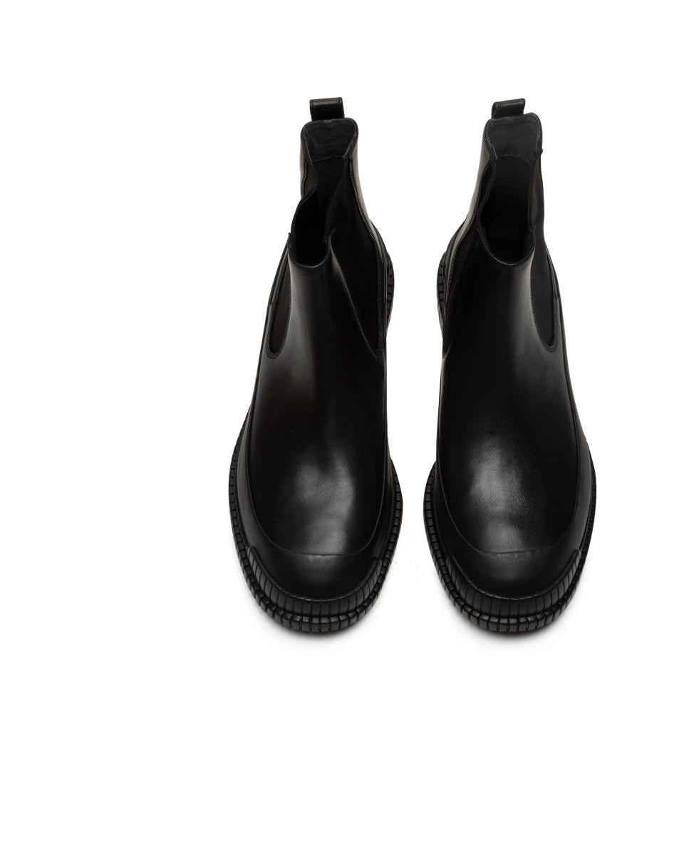 Botas de Pele Pix Lisas com Elásticos Preto-3