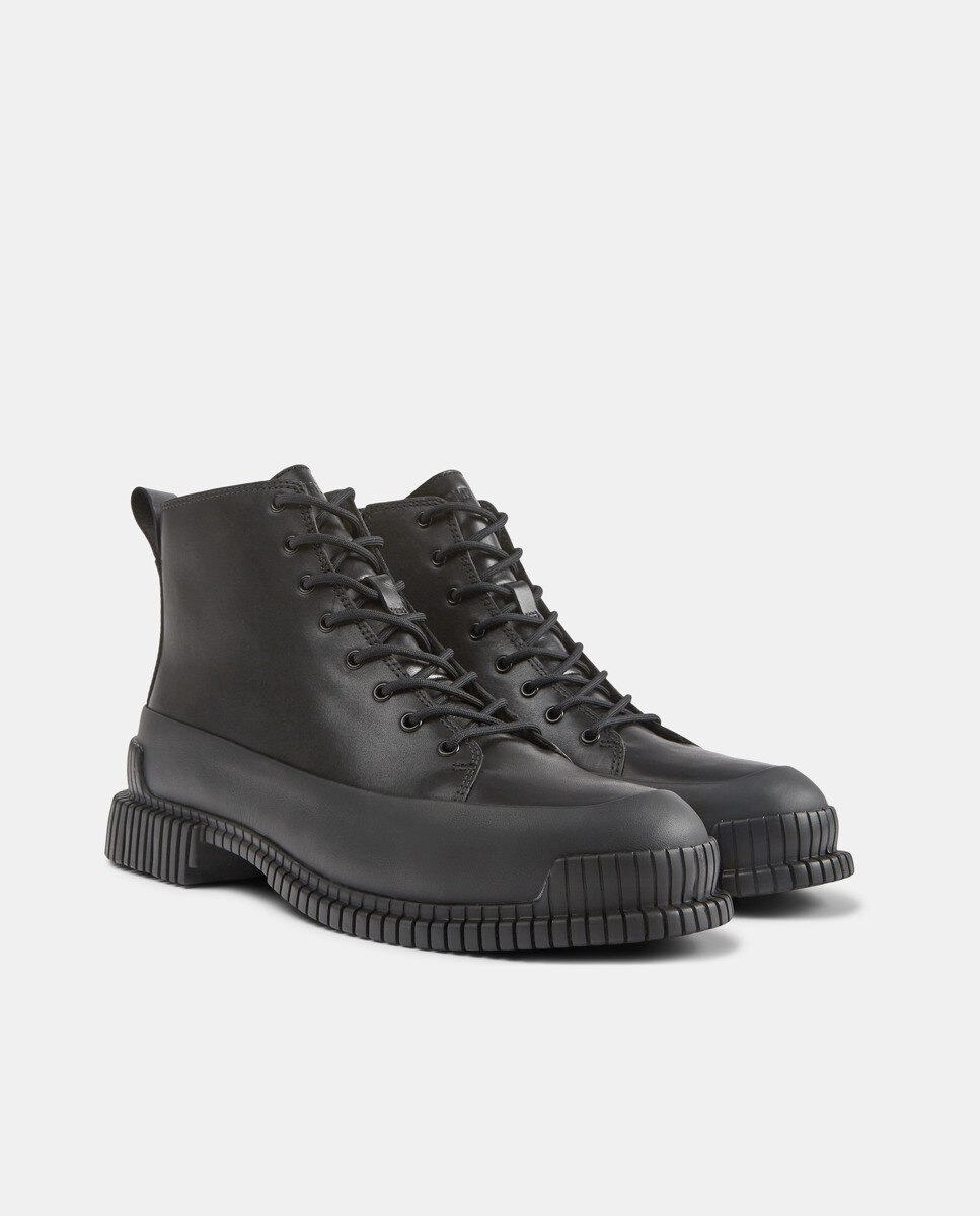 Botins Pix de Pele com Cordões Preto-2