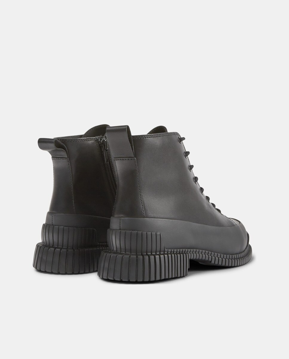 Botins Pix de Pele com Cordões Preto-4