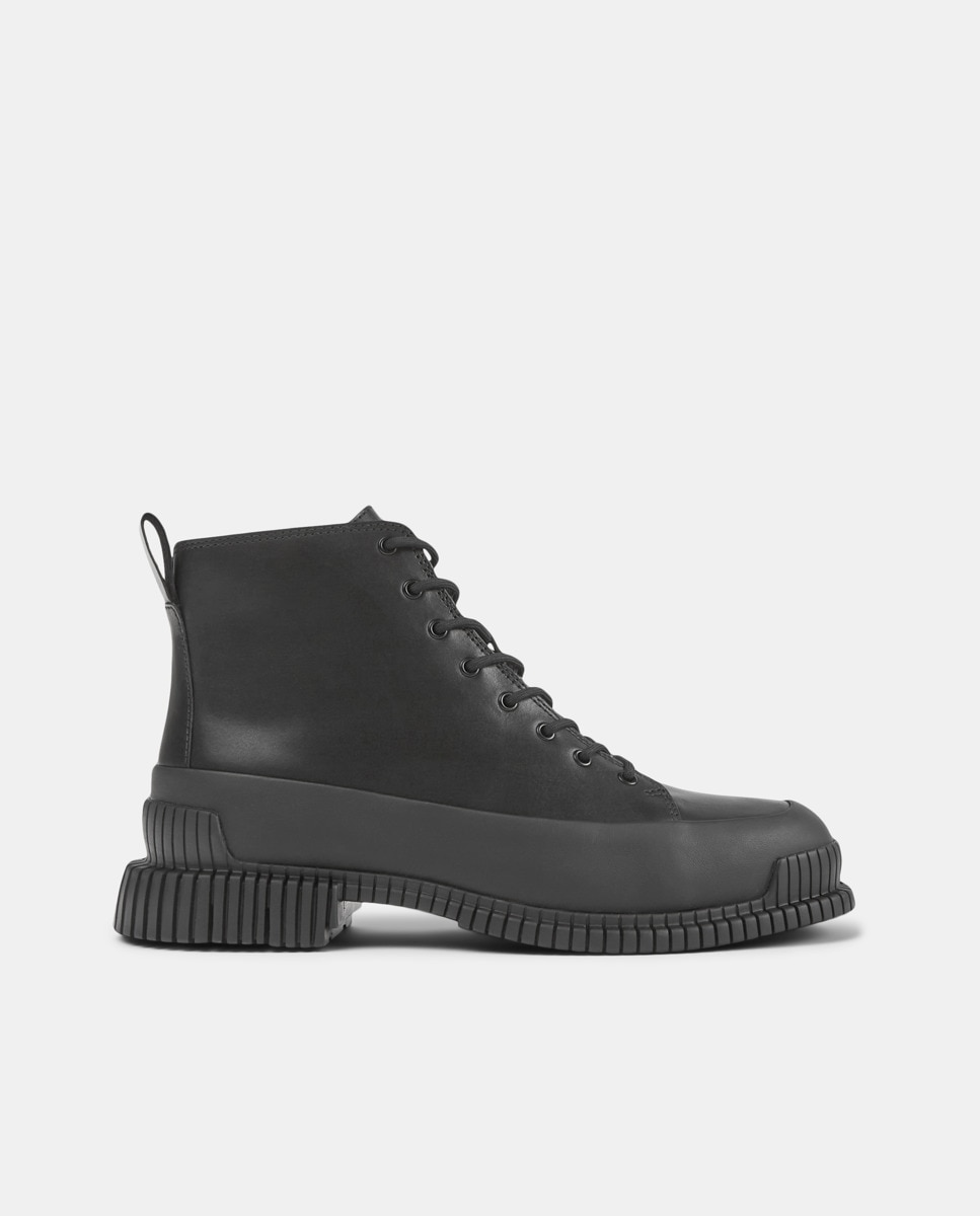 Botins Pix de Pele com Cordões Preto-1