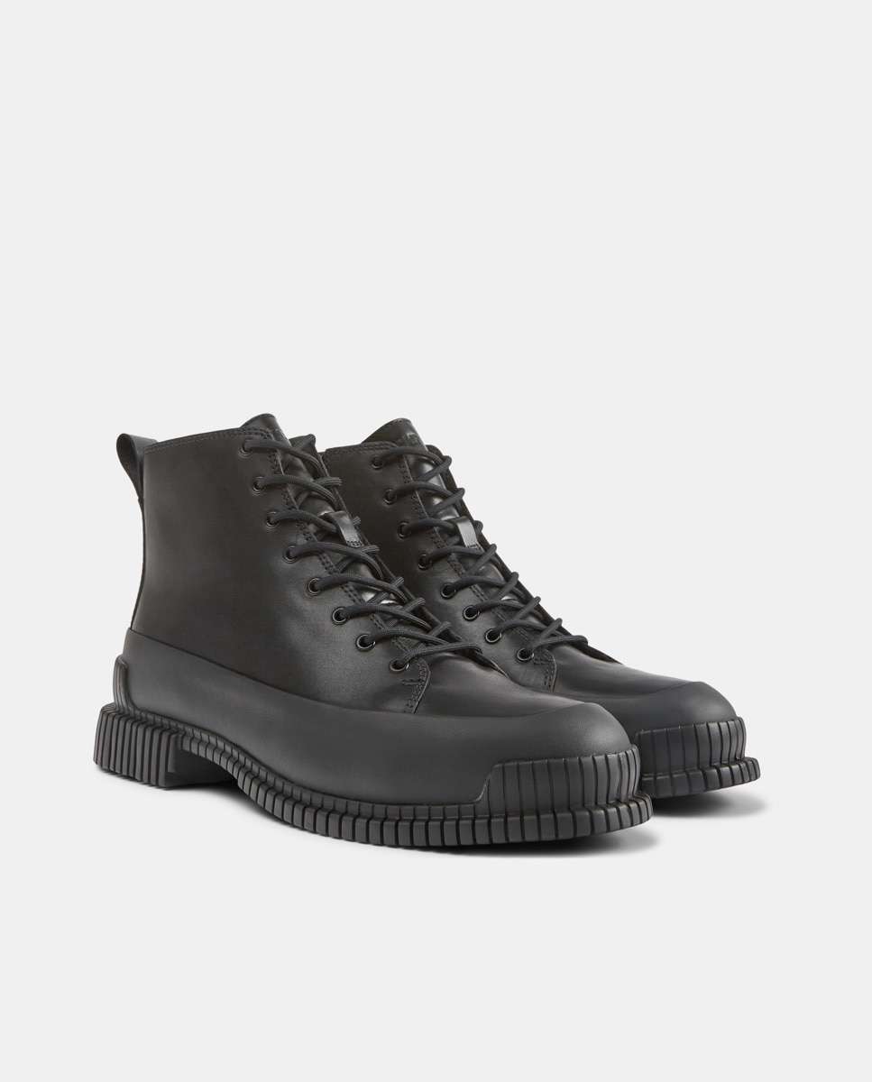 Botins Pix de Pele com Cordões Preto-2