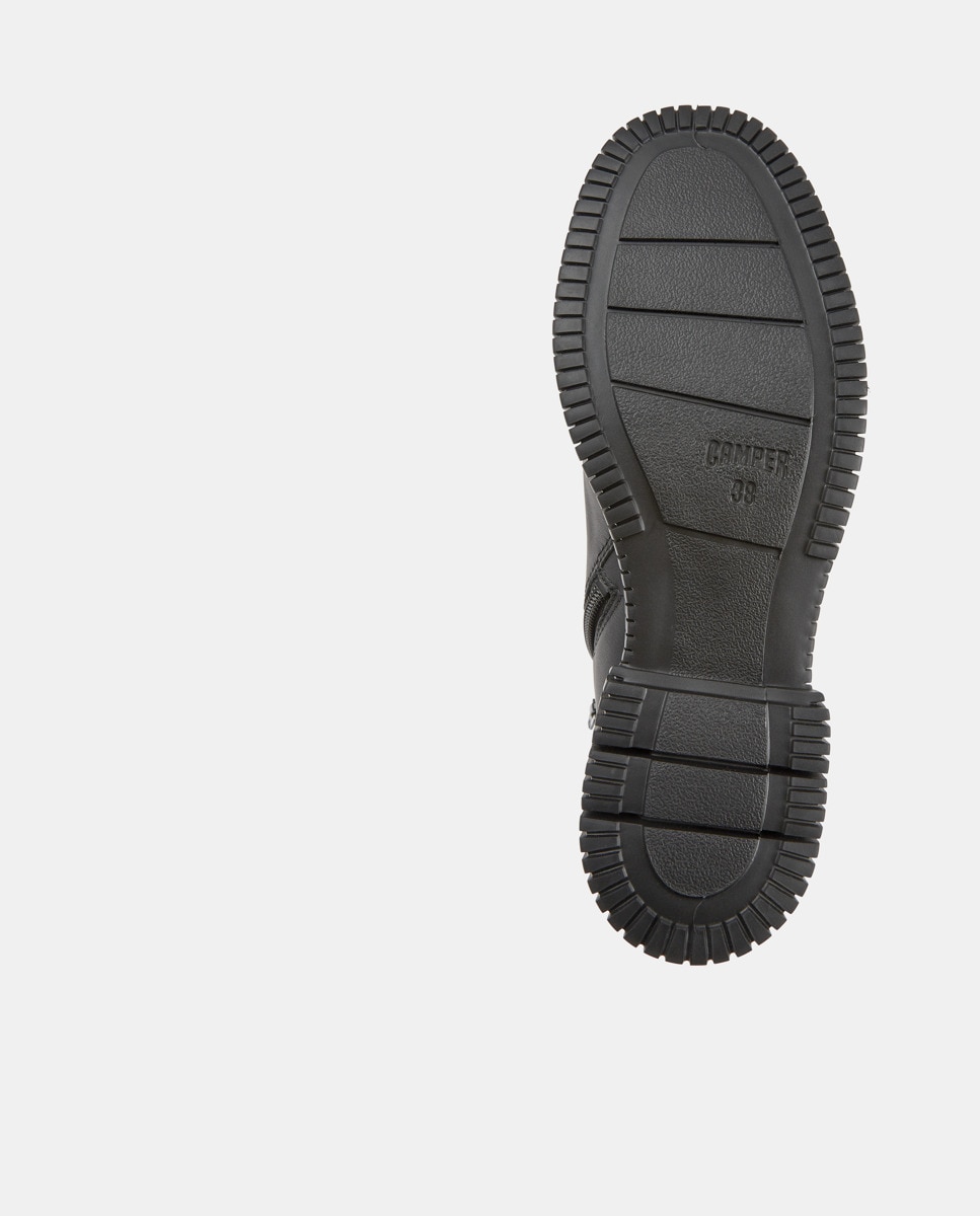 Botins Pix de Pele com Cordões Preto-5