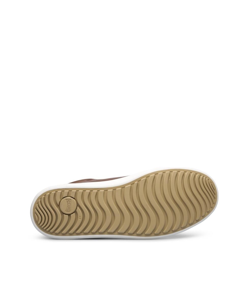 Sapatilhas de Pele Chassis Sport Castanho / Branco gasto-5