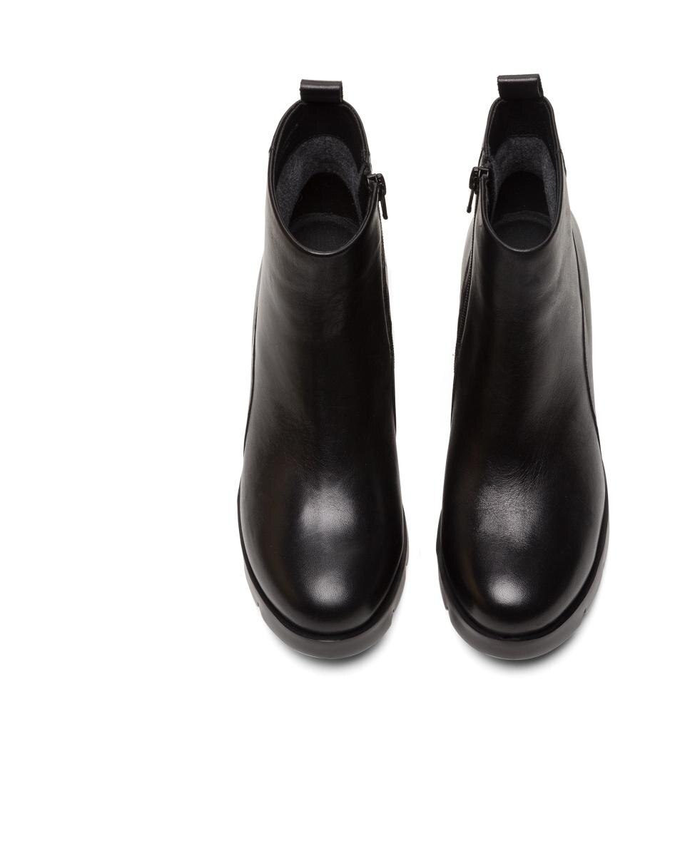 Botins Wanda de Salto com Fecho Zip Preto-3