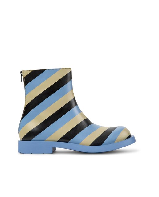 Imagem 0 de Botas de Pele com Estampado às Riscas