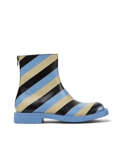 Imagem 0 de Botas de Pele com Estampado às Riscas