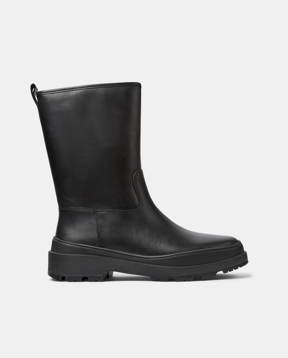 Botins Brutus Trek de Pele Preto-1