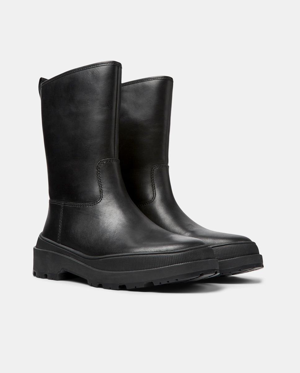 Botins Brutus Trek de Pele Preto-2