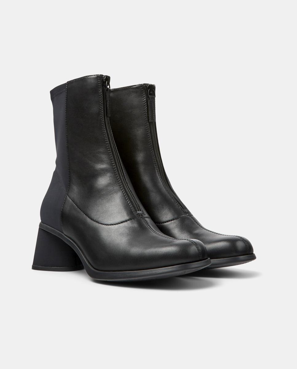 Botins Kiara de Pele Preto-2