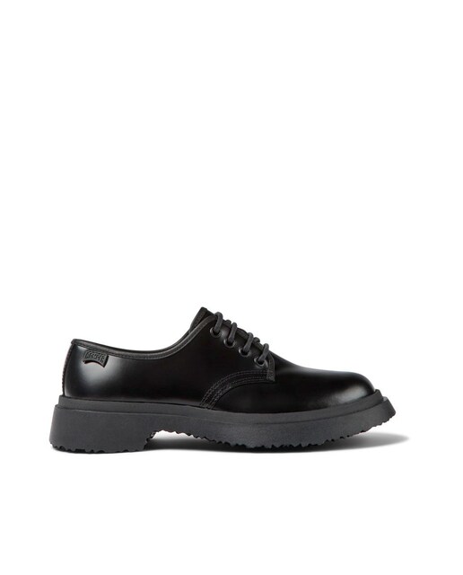 Imagem 0 de Sapatos de Cordões Lisos em Pele - Preto