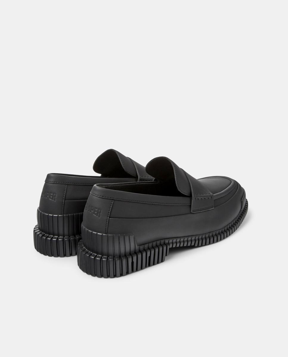 Mocassins Pix Lisas de Pele Preto-4