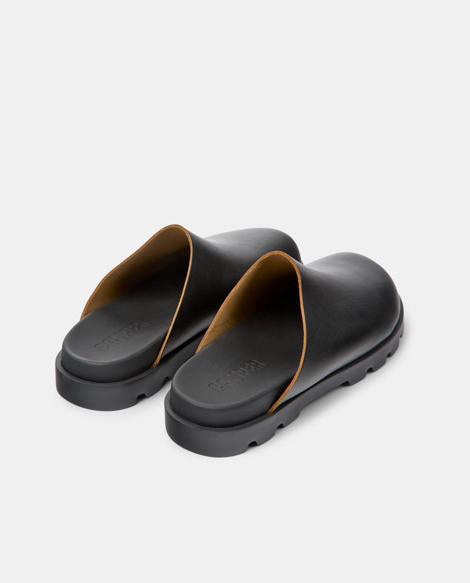Socas Brutus Sandal Lisas de Pele Preto-4