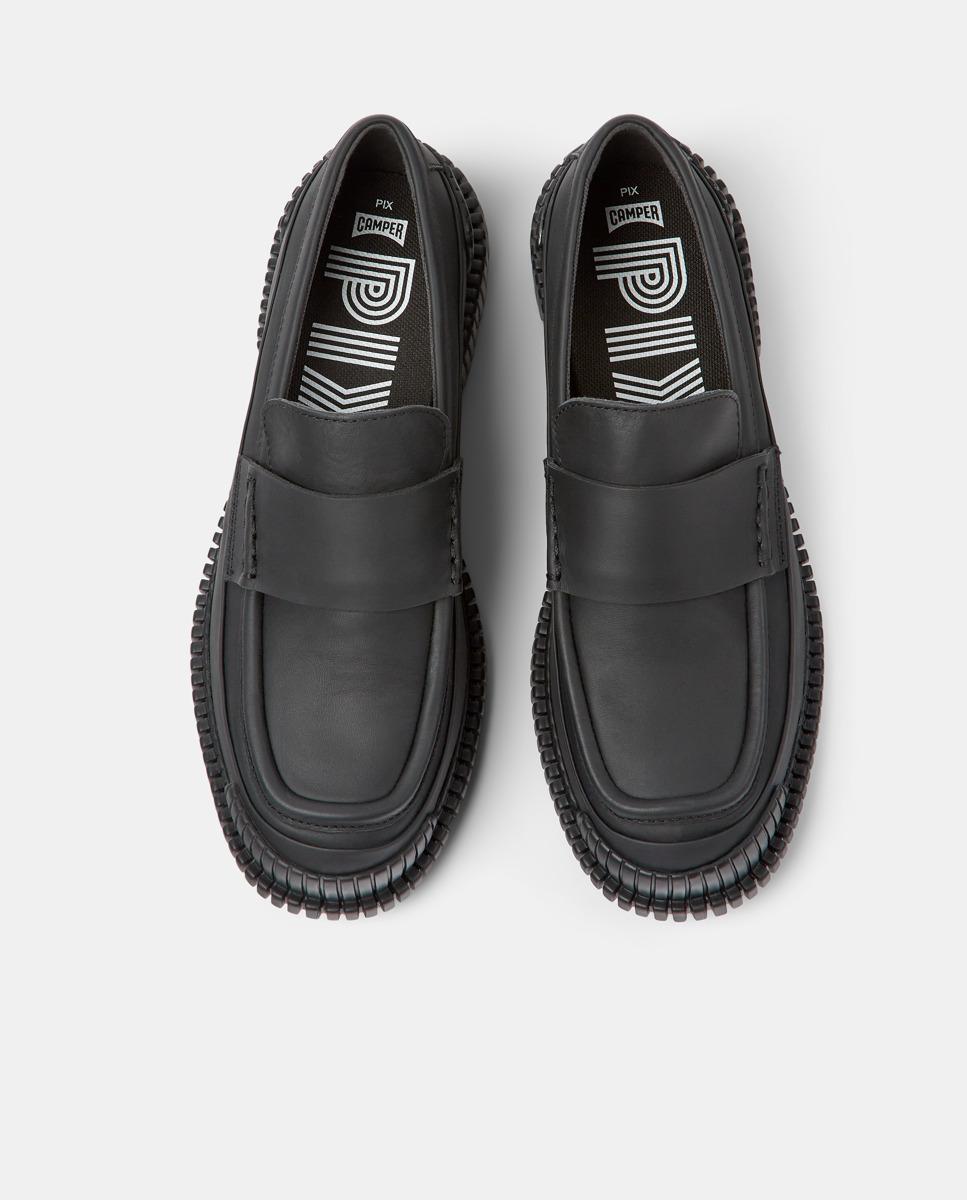 Mocassins Pix Lisos de Pele Preto-3