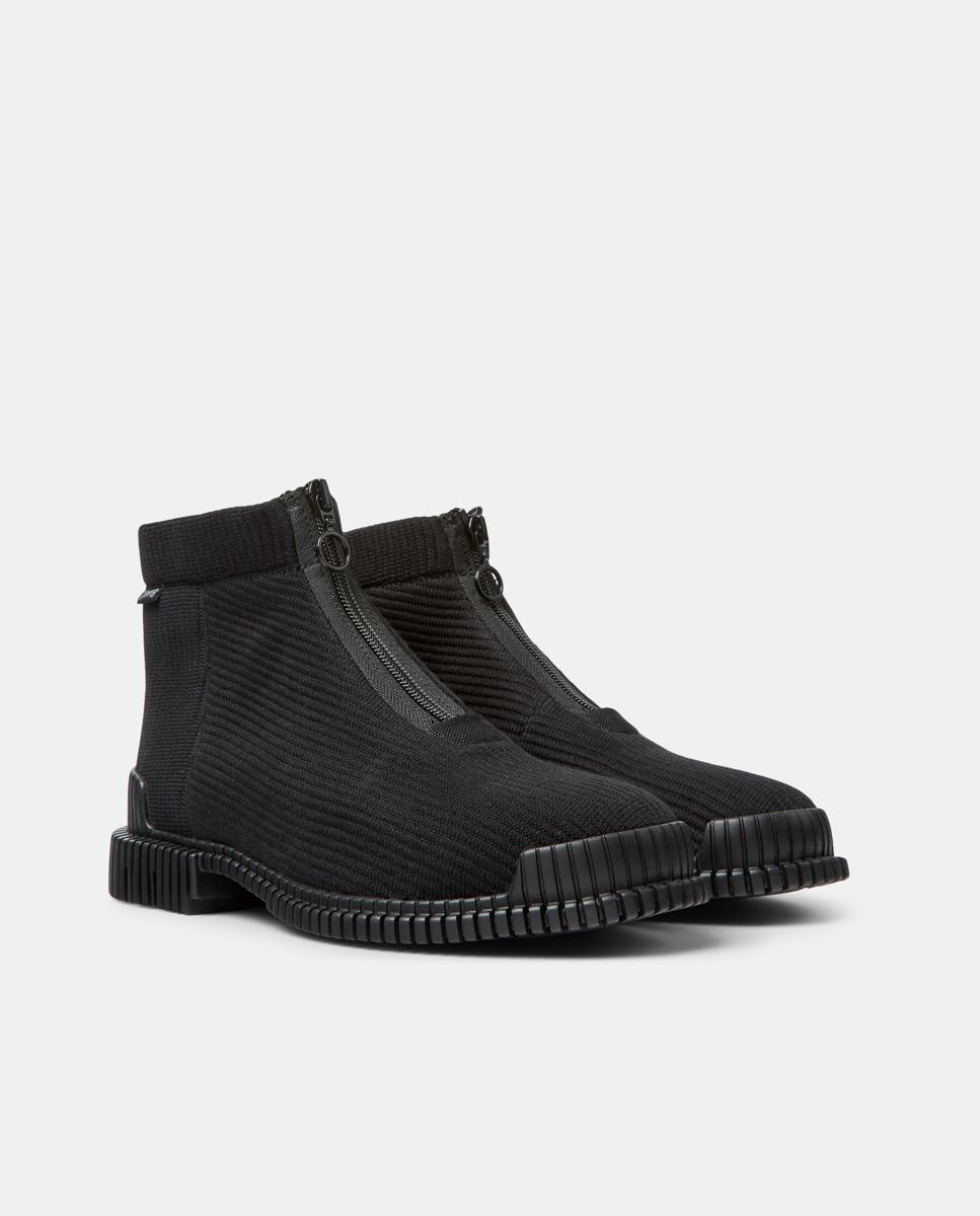 Botins Pix com Fecho Zip Preto-2