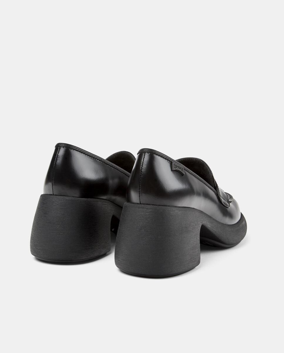 Mocassins Thelma Ii de Pele com Salto Preto-4